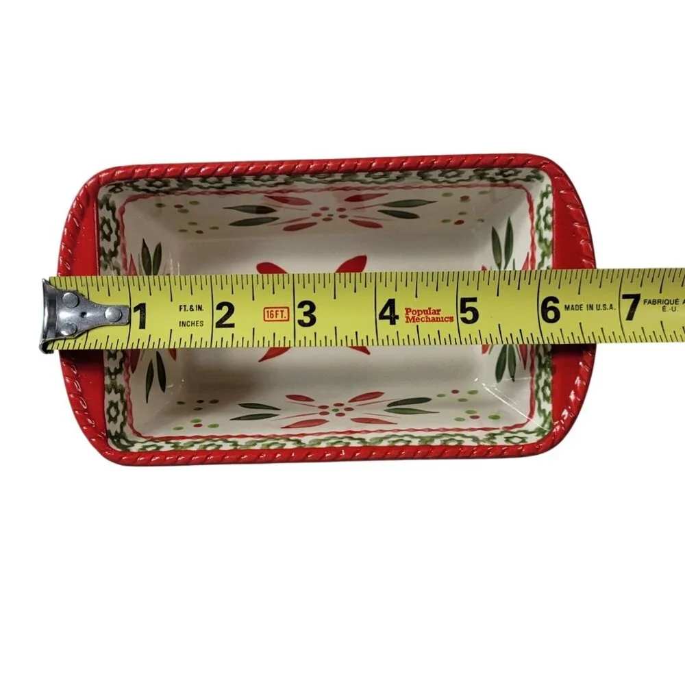 Temptations by Tara Holiday Christmas Mini Loaf Pan Lot of 2 Baking 12oz Lid